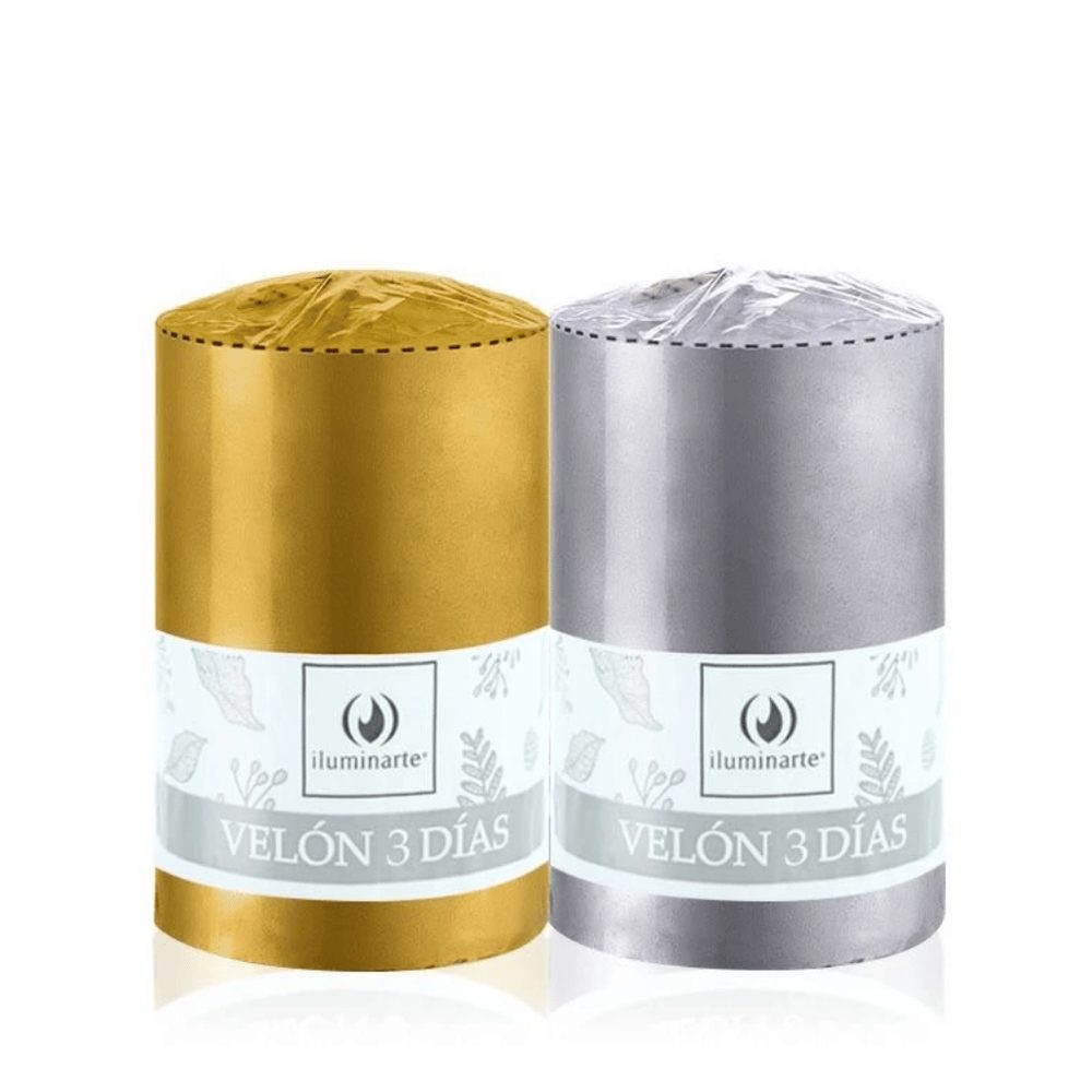 Velon 3 Dias Iluminarte Oro Y Plata 8X5Cm