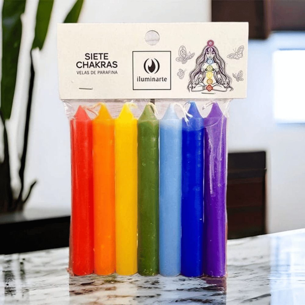 Velas 7 Crakras Parafina Largas